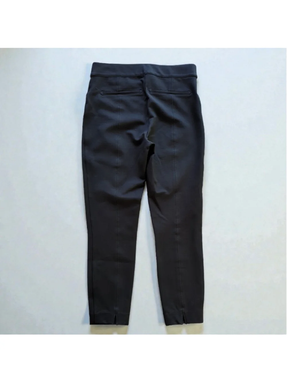 SPANX Black Ponte Back Seam Cropped Pull On Pants Sz L